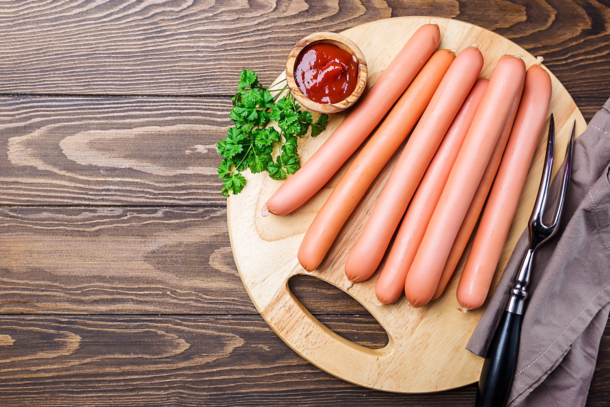 Hotdogpølser.